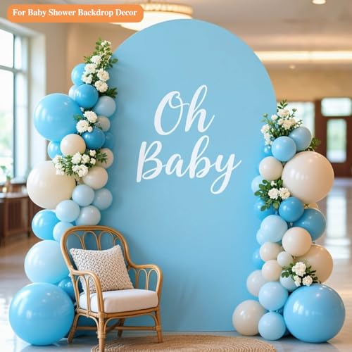 4 FT Arch Backdrop Cover, Wedding Baby Blue Arch Covers Stretchy Backdrop Spandex Fitted for Baby Shower Birthday Balloon Chiara Stand Decor Baby Blue 4FT - color: Baby Blue, size: 4FT