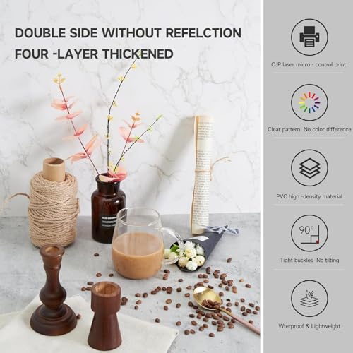 BEIYANG 2 PCS Photo Backdrop Boards with 2 PCS Brackets for Flat Lay or Food Photography Background - color: Marble+ Grey
