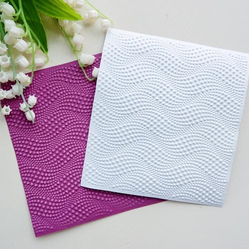 DIYology 3D Plastic Embossing Folder (Waves Pattern) Paper Crafts Plastic Dots Textured Impressions for Card Making Scrapbooking 6"x6"