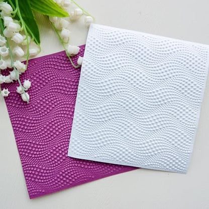DIYology 3D Plastic Embossing Folder (Waves Pattern) Paper Crafts Plastic Dots Textured Impressions for Card Making Scrapbooking 6"x6"