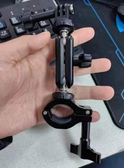 Neewer Action Camera Pole Mount with Two 360° Ball Heads 1/4" Screw Action Camera Adapter, Holder Clamp for Motorcycle Bike Handlebar, Compatible with GoPro Hero13 12 11 10 9 Max360 Insta360 DJI Osmo - style: GP-10