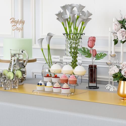 Yieach 3 Tier Acrylic Display Stands for Cupcake Stand,Dessert,Perfume Stand Organizer and Figurine Display Shelf,Tiered Clear Acrylic Display Risers for Cologne,Collection,Spice Rack,Perfume Display - color: Clear