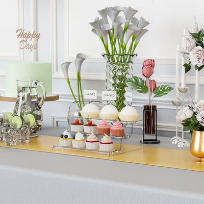 Yieach 3 Tier Acrylic Display Stands for Cupcake Stand,Dessert,Perfume Stand Organizer and Figurine Display Shelf,Tiered Clear Acrylic Display Risers for Cologne,Collection,Spice Rack,Perfume Display - color: Clear