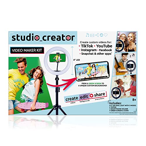 So DIY TikTok Instagram YouTube Ring Light with Green Screen and Phone Mount Tripod. Studio Creator Influencer Video Creator Kit - style: Studio Creator