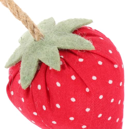 BESTOYARD 6pcs Stuffed Faux Strawberries Fabric Cloth Coffee Bar Decor Rustic Farmhouse Tiered Tray Decorations Realistic Fruit Model Home Kitchen Food Table Centerpieces Photography Props