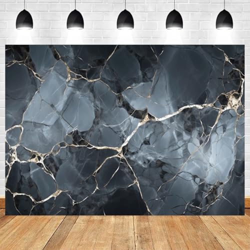 5x3ft Dark Marble Backdrop with Gold Veins Photo Background for Party Event Decoration Studio Photography Props Wall Art Banner - color: Color 21, size: 5x3ft