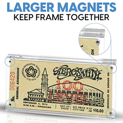 Mammoth DuraClear Magnetic 3x8 Frame - Frameless, Thick Acrylic Design - Ideal for Modern Decor, Graduation Photos, and Keepsakes - Compatible as 3x7 Picture Frame - size: 3x8 Frame