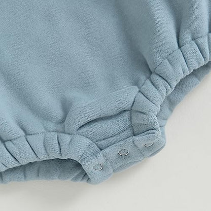 VISGOGO Newborn Infant Baby Boy Girls Oversized Romper Little Dude Sweater Onesie Coming Home Outfit Neutral Clothes - color: Blue, size: 3-6 Months