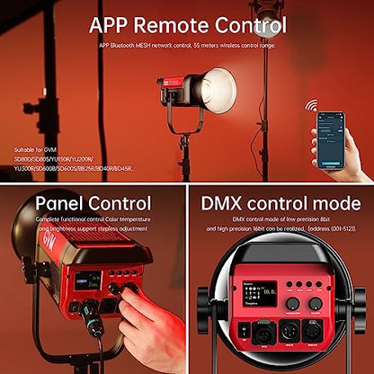 GVM Video Lighting 300W Bi-Color Studio Lights kit with Bowens Mount Softbox and Stand CCT 2700K~6800K CRI 97+ Continuous Lighting for Photography - color: photography lighting