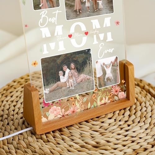 Personalized Photo Night Light for Mom, Custom Best Mom Ever LED Night Light, Mothers Day Gift, Mum Gift from Daughter, Grandma Gifts, Gifts for Birthday, Christmas - color: Style 3