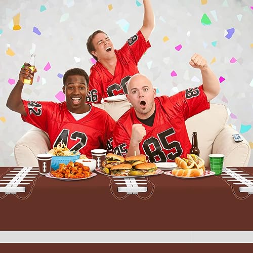 Football Party Decorations Disposable Tablecloth Plastic Touchdown Table Cover for Birthday Football Party Games Decoration 54 X 108Inch，2 Pack - style: FOOTBALL