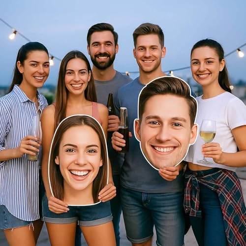 Big Head Cutout Personalized 20–48 Inch – Giant Face Cardboard Sign, Custom Photo Prop, Oversized Face Standee, Birthday Party Christmas Decorations