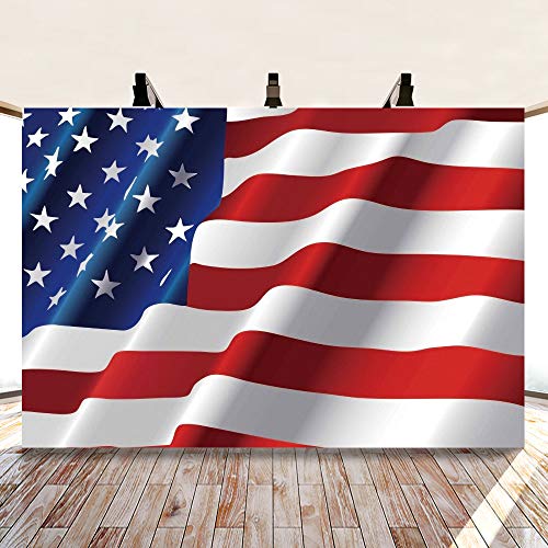 Haoyiyi 10x8ft American Flag Backdrop US Flag Independence Day 4th of July Photography Background Patriotic Party National Labour Veterans Day Celebration Boy Adult Portrait Photo Video Studio Props