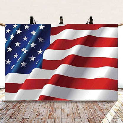 Haoyiyi 10x8ft American Flag Backdrop US Flag Independence Day 4th of July Photography Background Patriotic Party National Labour Veterans Day Celebration Boy Adult Portrait Photo Video Studio Props