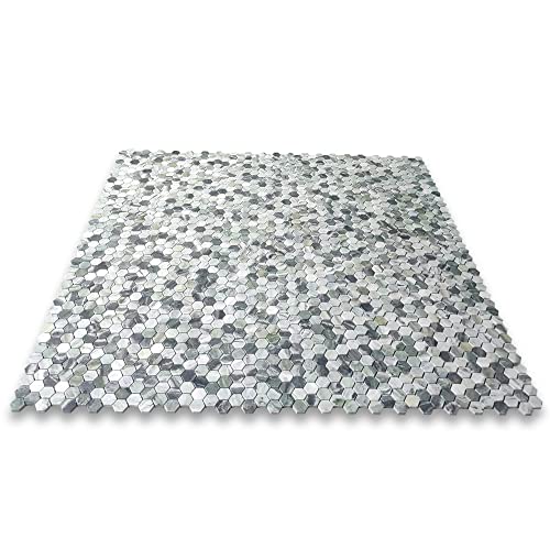 Stone Center Online Sagano Vibrant Green Marble 1 inch Hexagon Mosaic Tile Honed Kitchen Bath Wall Floor Backsplash Shower (1 Sheet)