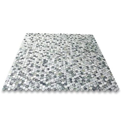 Stone Center Online Sagano Vibrant Green Marble 1 inch Hexagon Mosaic Tile Honed Kitchen Bath Wall Floor Backsplash Shower (1 Sheet)