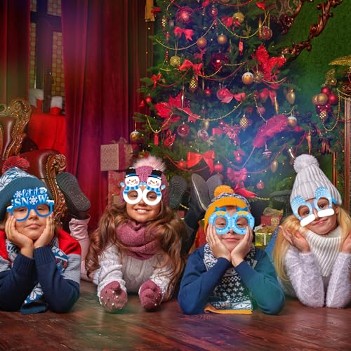 36 Pcs Winter Party Favors Snowflake Paper Eyeglasses Winter Wonderland Party Decorations Photo Booth Props for Christmas Holiday Baby Shower Birthday Supplies - style: Winter