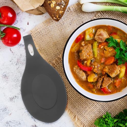 Zerodeko 4pcs Silicone Spoon Holder Set, Spoon Rests with Heat-resistant Food-grade Silicone, Kitchen Utensil Ladle Holder for Cooking and Counter Use