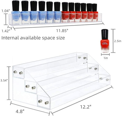 3 Layers Stand Shelf Holder Clear Acrylic Rack for Nail Polish Organizer Essential Oil Storage Sunglasses Makeup - style: 3 Layers