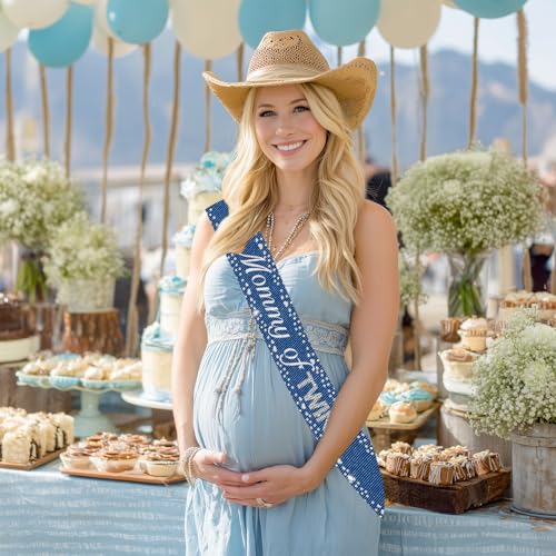 Blue Jean Twins Baby Shower Decorationsa Denim and Diamonds Mommy of Twins Sash Gift for Mom-to-Be A Blue Jean Baby Is on the Way Baby Shower Gender Reveal Pregnancy Announcement Party Supplies Favor