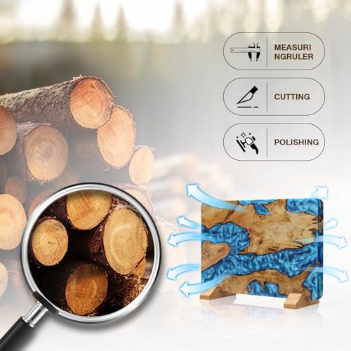 HOSHANHO Resin Magnetic Knife Block, Double Sided Magnetic Knife Holder and Kitchen Knife Organizer Storage, Thickened Acacia Wood Universal Knife Block for Chefs - size: 13*10*4.4 inch