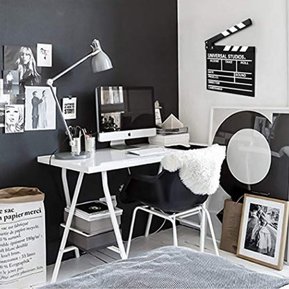 BIGOTTERS Movie Film Clap Board, Hollywood Clapper Board Wooden Film Directors Clapboard Photography Props for Movie Theme Party Decorations Night Party Accessory with Black & White, 12"x11"