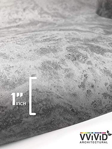 VViViD Grey Concrete Textured Finish Vinyl Sheet Film (Extra Large ROLL - 48 Inch x 25ft) - size: EXTRA LARGE ROLL - 48" x 25ft