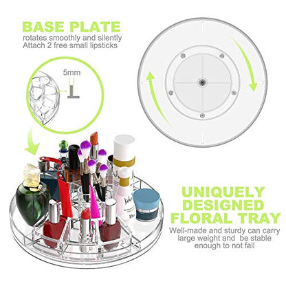Boxalls Makeup Organizer Rotating, 8-Layer Large Capacity Cosmetics Organizer, 360 Adjustable Skincare Spinning Stand, Clear Makeup Carousel for Vanity, Countertop -Plus Size