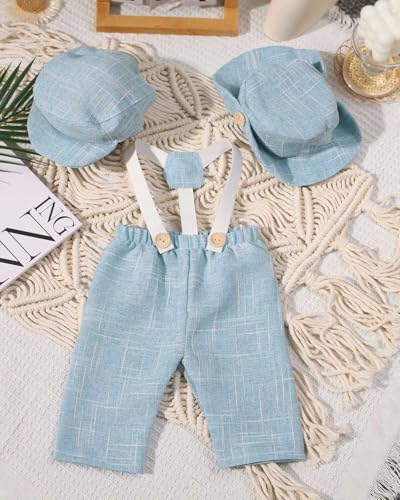 Newborn Baby Boy Suspender Pants Photo Outfits Gentleman Photography Outfit Girl - color: White2