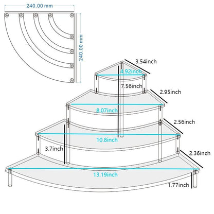 Gonice Small Clear Acrylic Display Riser, 4 Tier Desktop Display Stand for Mini Figurines, Doll, Corner Shelf for Home, Office