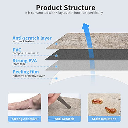 Art3d 102-Piece Peel and Stick Wall Tile for Kitchen Backsplash, Bathroom, Fireplace, 3in. × 6in. Stick on Subway Tile Stone Beige - color: Stone Beige