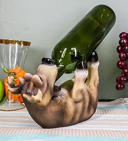 Ebros Gift Rustic Cabin Lodge Decor Drunk Comical Deer Wine Bottle Holder Figurine Hunter's Game The Great Outdoors Whimsical Woodlands Forest Deers Sculpture Kitchen Party Hosting Accessory Prop