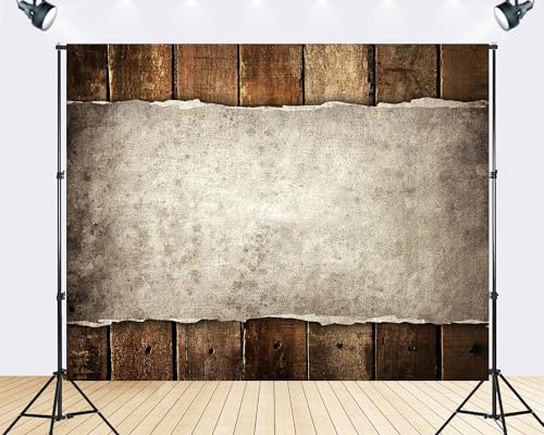 Trykid 15x8ft Vintage Paper Backdrop Wooden Planks Aged Texture Torn Edges Neutral Tones Photography Background Countryside Wedding Event Party Decoration Photo Booth Prop Fabric - size: 15x8ft