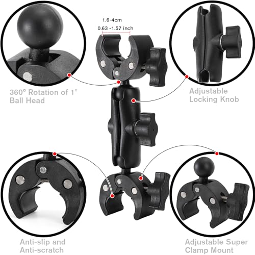 Foraineam Double Mount Camera Clamp Bracket, Umbrella Mount Motorcycle Bike Handlebar Clamps, Super Clamp Monitor Magic Arm, Crab Plier Clip for Desktop, Wagon, Selfie Stick, Photo Studio Light Stand