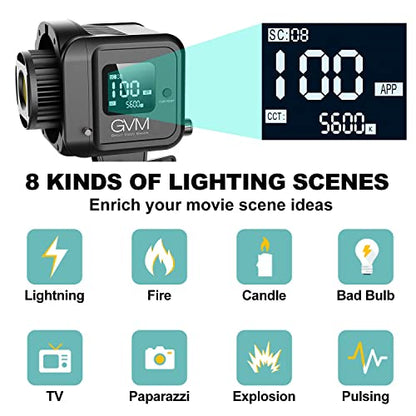 GVM SD80S 80W COB Video Light Kit, 5600K Continuous Lighting for Photography with Bowens Mount Softbox&Stand, 8 Lighting Effects Support AC Adapter & NP Series Battery - color: softbox lighting kit