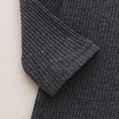 Newborn Cotton Nightgowns Neutral Baby Knotted Sleeper Baby Coming Home Outfit - color: Charcoal Gray