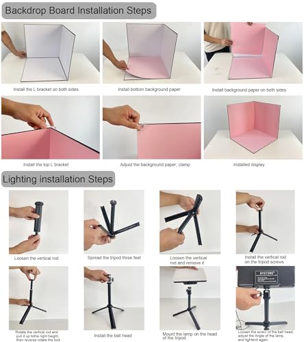 BYSTONE Upgrade Light Box Photography,Portable Photo Studio 16x16 inch Professional Shooting Tent Kit with 288pcs LED Lights 15 HD Backdrops Paper for Food and Small Product Photography Props