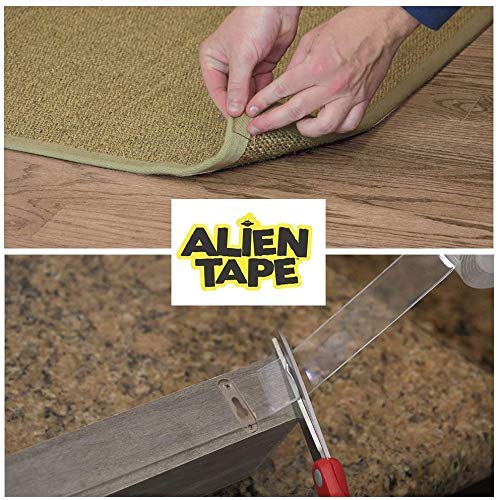ALIEN TAPE Nano Double Sided Tape, 21-ft Multipurpose Removable Adhesive Transparent, Grip Mounting Washable Strong Sticky Heavy Duty for Carpet Photo Frame Poster Décor - As Seen On TV - size: (3 Rolls - 21 Feet)
