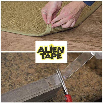 ALIEN TAPE Nano Double Sided Tape, 21-ft Multipurpose Removable Adhesive Transparent, Grip Mounting Washable Strong Sticky Heavy Duty for Carpet Photo Frame Poster Décor - As Seen On TV - size: (3 Rolls - 21 Feet)