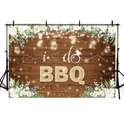 AIBIIN 8x6ft I Do BBQ Backdrop for Adults Men Women Couples Engagement Bridal Shower Boho Wedding Rustic Wooden Photography Background Baby Shower Birthday Party Decorations Banner Photo Booth Props - size: 8x6ft