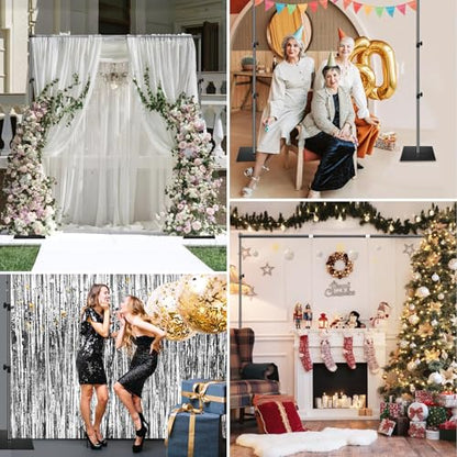 EMART Backdrop Stand, 6.5x10 ft Adjustable Photo Background Pipe and Drape Photography Kit with Heavy Duty Metal Flat Base for Parties, Wedding, Video Studio, Birthday - Black - color: Black