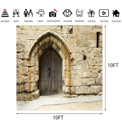 Stone Wall Backdrop Ancient Jerusalem Buildings Backdrops, 10x10ft, Old City Jerusalem Israel Cityscape Photography Background Party Supplies Room Decor Banner Photo Booth Props BJOKPR0617 - size: 10x10