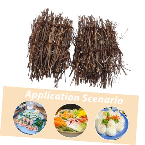 6pcs Fence Sushi Tray for Japanese Sashimi Seafood Display Natural Rustic Food Photography Props Stylish Restaurant Decoration Plates with Fine Texture and Vivid Design