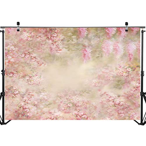 Mocsicka Pink Floral Newborn Photography Backdrop - Newborn Baby Infant Photo Shooting Props 5x3ft, Art Flower Baby Shower Background Item Photography Background