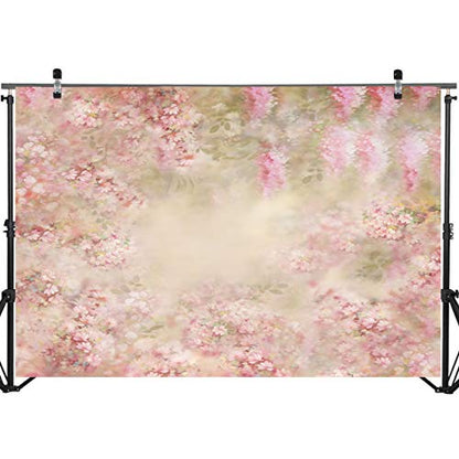 Mocsicka Pink Floral Newborn Photography Backdrop - Newborn Baby Infant Photo Shooting Props 5x3ft, Art Flower Baby Shower Background Item Photography Background