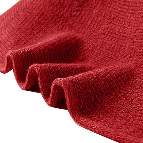 Halloween Witch Hat for Women Wide Brim Foldable Wizard Hat Wool Knit Pointed Cap Cosplay Costume Accessory - color: Red
