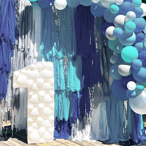PartyWoo Crepe Paper Streamers 4 Rolls 328ft, Pack of Crepe Paper Navy Streamers Party Decorations, Crepe Paper for Birthday Decorations, Party Decorations, Wedding Decorations (1.8 in x 82 Ft/Roll) - color: Blue-9677