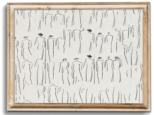 uniro Neutral Sketch Art Prints, Vintage Abstract Figure Canvas Art, Minimalist Line Drawing for Gallery Wall Decor (8" x 10" - Unframed) - color: Figure