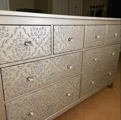 Damask Stencils 6inch Texture Stencils Reusable Layering Stencils Templates for Painting on Wood Furniture Canvas Paper Fabric - style: Damask