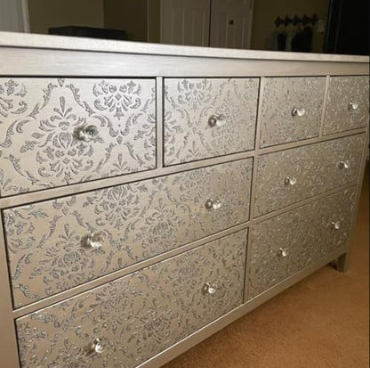 Damask Stencils 6inch Texture Stencils Reusable Layering Stencils Templates for Painting on Wood Furniture Canvas Paper Fabric - style: Damask
